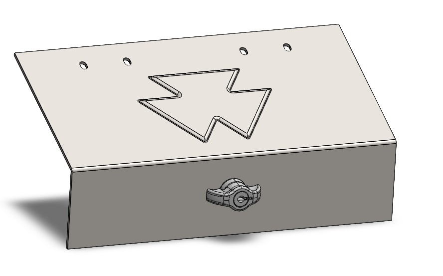 Tractor Toolbox - Lid embossing detail